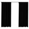 Cortinas opacas con ganchos look de lino 2 pzas negro 140x175cm 2