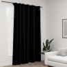 Cortinas opacas aspeto linho com ganchos 290x245 cm preto 1