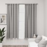 Cortinas opacas con ganchos look de lino 2 pzas gris 140x175 cm 1