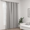 Cortinas opacas aspeto linho com ganchos 290x245 cm cinzento 1