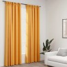 Cortinas opacas ganchos look de lino 2 pzas amarillo 140x245 cm 1