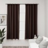 Cortinas opacas asp. linho + ganchos 2pcs 140x175cm cinza-acas. 1