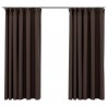 Cortinas opacas asp. linho + ganchos 2pcs 140x175cm cinza-acas. 2