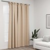 Cortina opaca con ganchos look de lino beige 290x245 cm 1