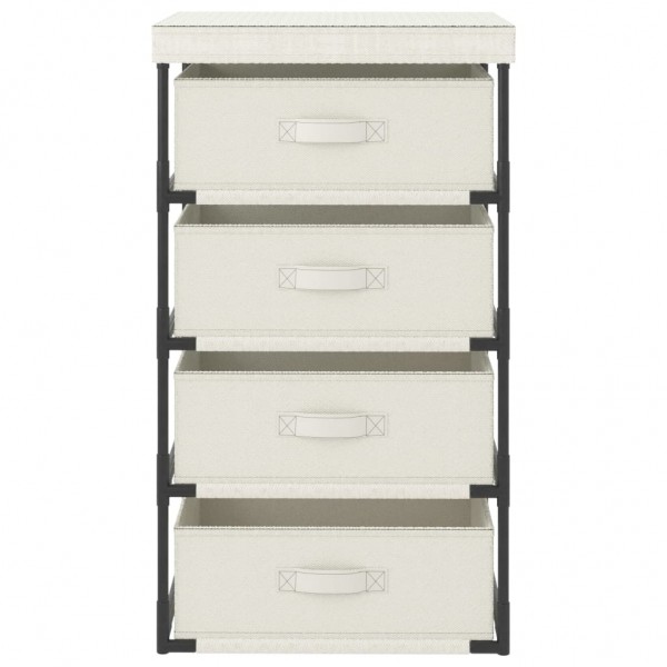 Estante de almacenamiento 4 cestas de tela acero crema M 2