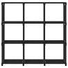 Estantería de 9 cubos de tela negra 103x30x107.5 cm 2