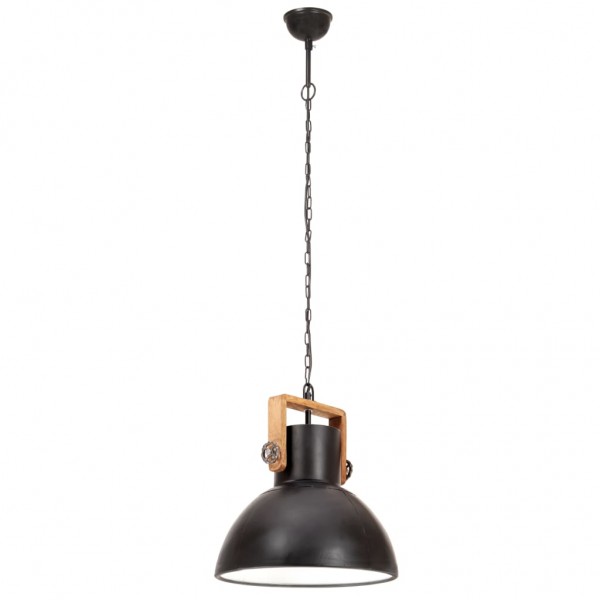 Lâmpada pendente industrial redonda 25 W preto 40 cm E27 M 5