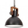 Candeeiro suspenso industrial redondo 25 W 30 cm E27 preto 2
