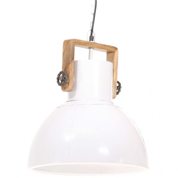 Lámpara colgante industrial 25 W blanca redonda 40 cm E27 M 3
