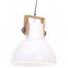 Candeeiro suspenso industrial redondo 25 W 40 cm E27 branco 3