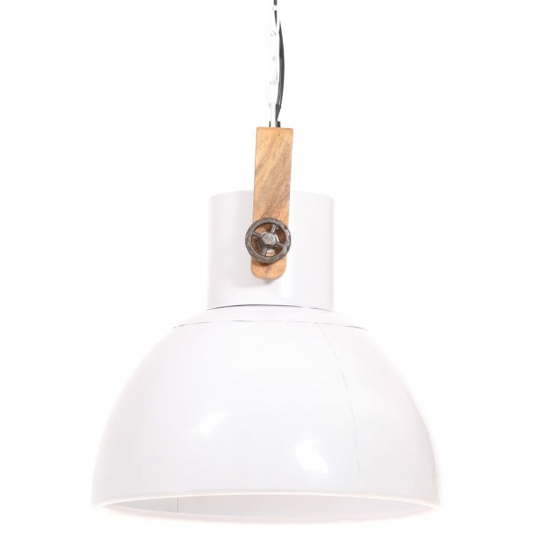 Lámpara colgante industrial 25 W blanca redonda 40 cm E27 M 5