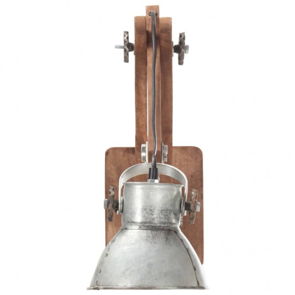 Candeeiro de parede redondo estilo industrial E27 prateado M 5