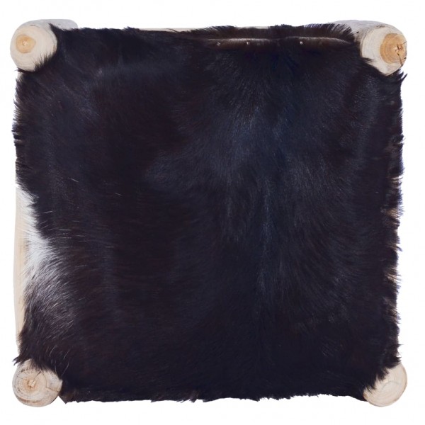 Banco de bar couro de cabra genuíno e madeira de teca maciça M 5