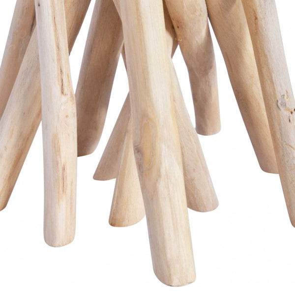 Mesa de centro con superficie de vidrio teca maciza 35x35x50 cm M 2