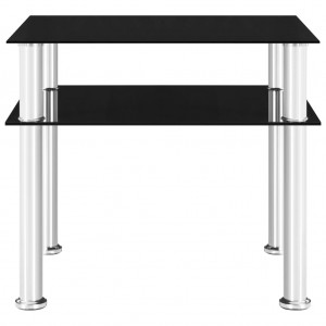 Mesa auxiliar vidrio templado negra 45x50x45 cm H