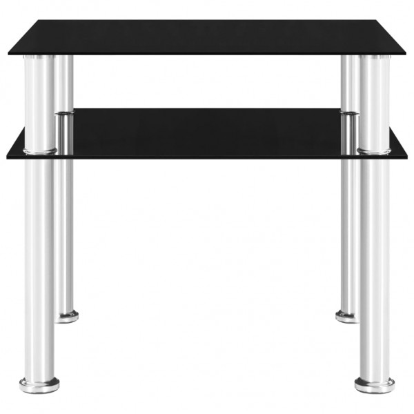 Mesa auxiliar vidrio templado negra 45x50x45 cm M 2