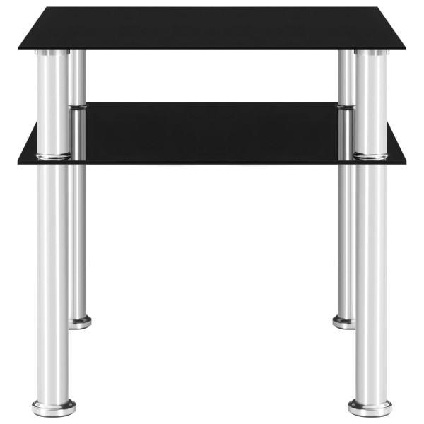 Mesa auxiliar vidrio templado negra 45x50x45 cm M 3