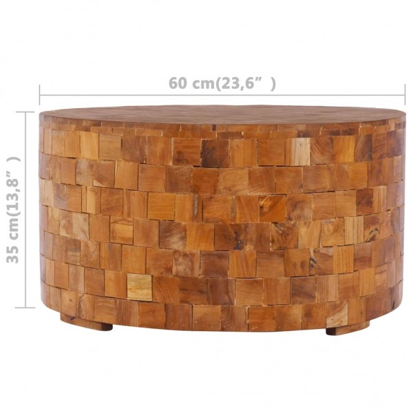 Mesa de centro de madera maciza de teca 60x60x35 cm M 3
