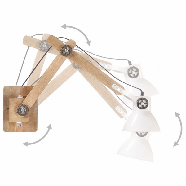 Lámpara de pared redonda estilo industrial blanca E27 M 3