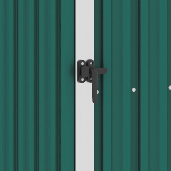 Cobertizo jardín de leña acero galvanizado verde 245x98x159 cm M 2