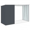 Abrigo de lenha jardim 245x98x159cm aço galvanizado antracite 5