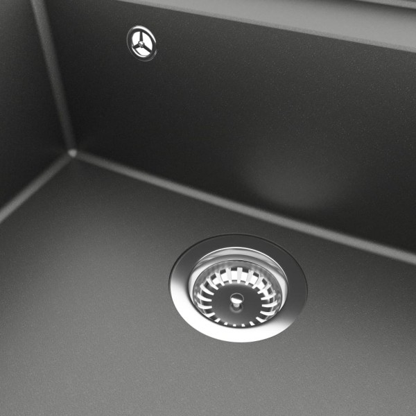 Fregadero de cocina con rebosadero granito gris M 3