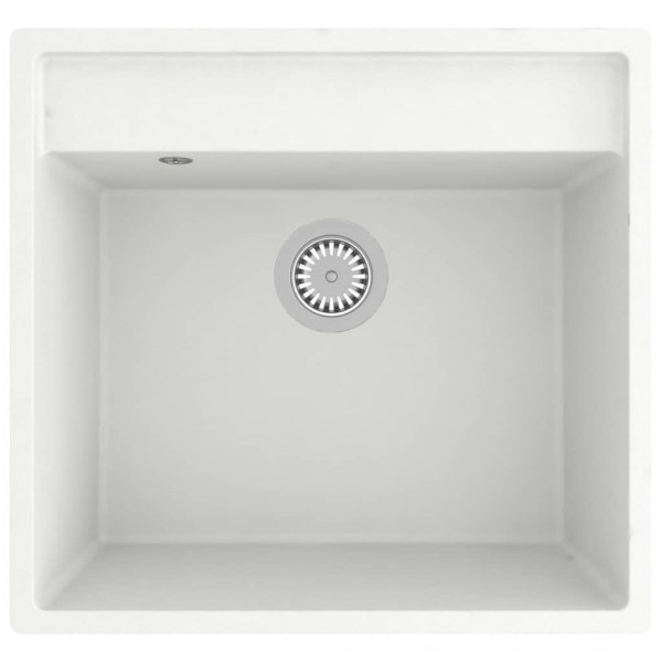 Fregadero de cocina con rebosadero granito blanco M 2