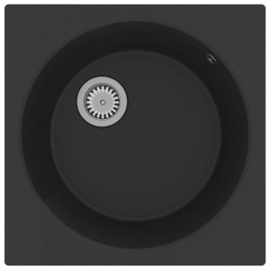 Fregadero de cocina con rebosadero granito negro H