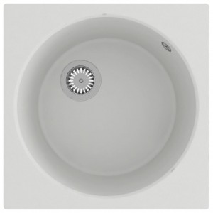 Fregadero de cocina con rebosadero granito blanco H