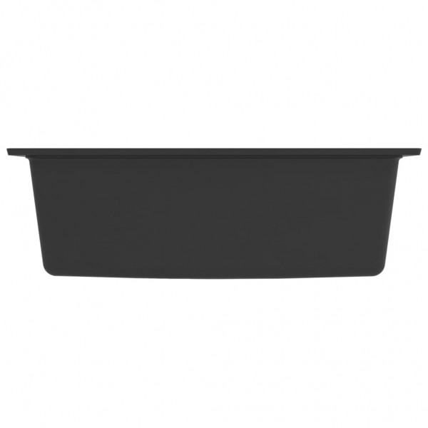 Fregadero de cocina con rebosadero granito negro M 4