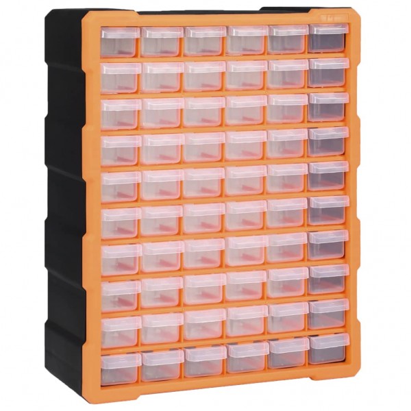 Organizador multicajones con 60 cajones 38x16x47.5 cm D