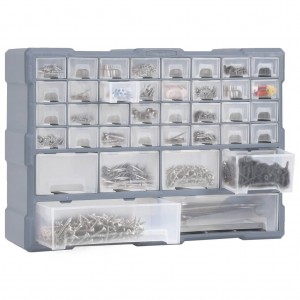 Organizador multicajones con 40 cajones 52x16x37.5 cm H
