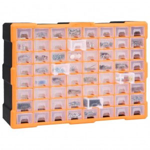 Organizador multicajones con 64 cajones 52x16x37.5 cm H