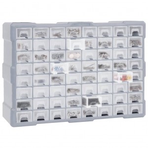 Organizador multicajones con 64 cajones 52x16x37.5 cm H