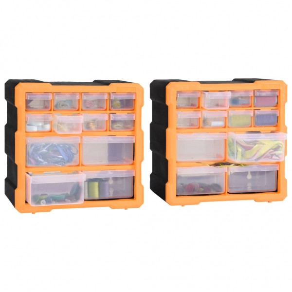 Caixas organizadoras com 12 gavetas 2 pcs 26.5x16x26 cm M 3
