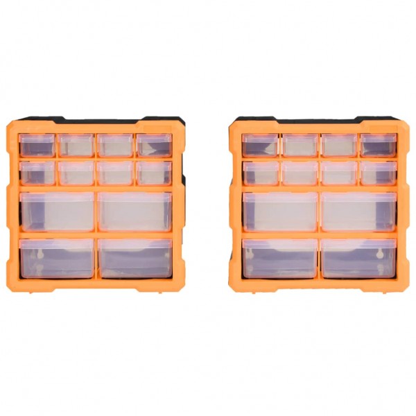 Organizadores multicajones con 12 cajones 2 uds 26.5x16x26 cm M 4