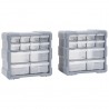 Caixas organizadoras com 12 gavetas 2 pcs 26.5x16x26 cm 1