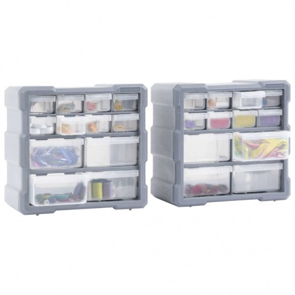 Caixas organizadoras com 12 gavetas 2 pcs 26.5x16x26 cm M 3