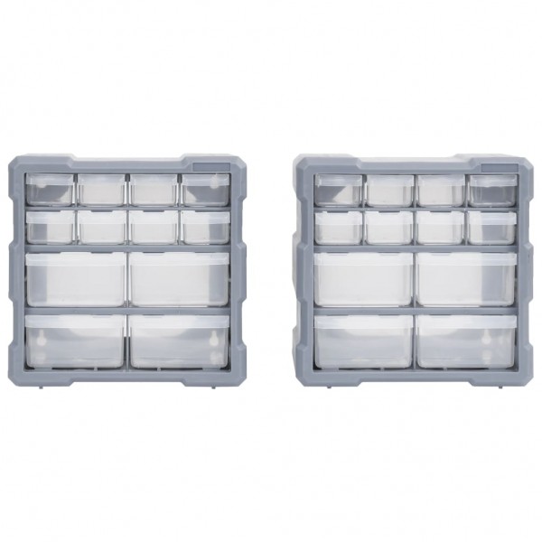 Organizadores multicajones con 12 cajones 2 uds 26.5x16x26 cm M 4