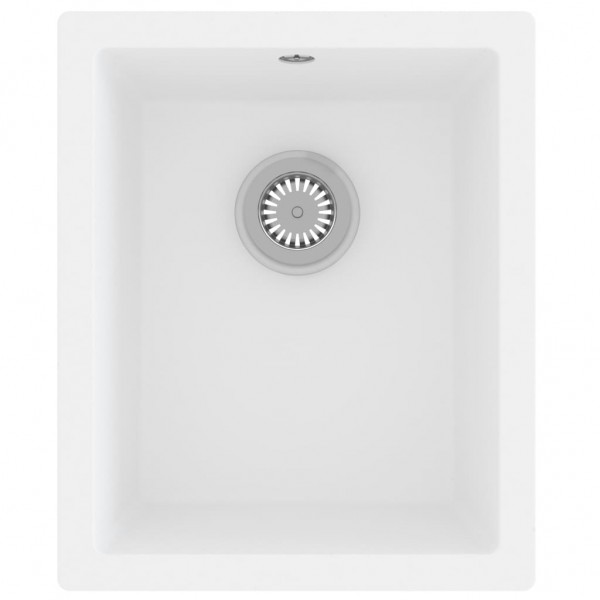 Fregadero de cocina con rebosadero granito blanco M 2