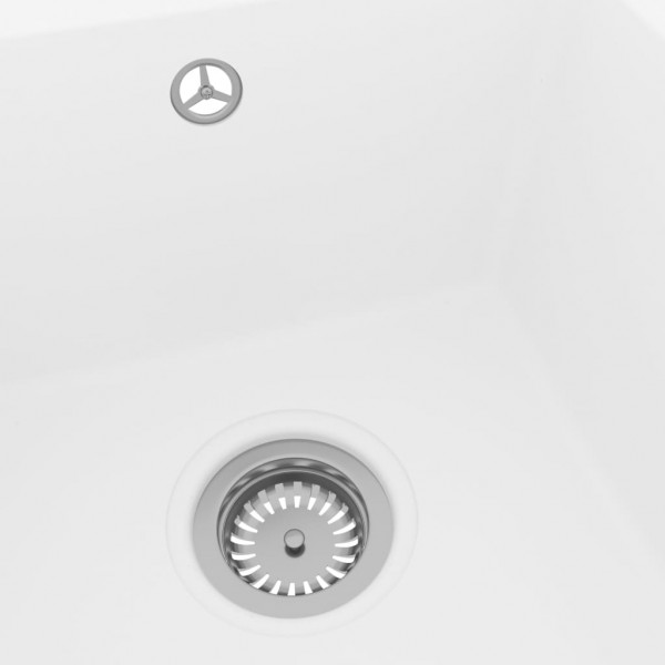 Fregadero de cocina con rebosadero granito blanco M 3