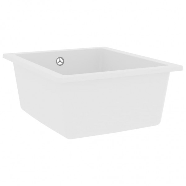 Fregadero de cocina con rebosadero granito blanco M 4