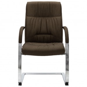 Silla de oficina voladiza de tela marrón H