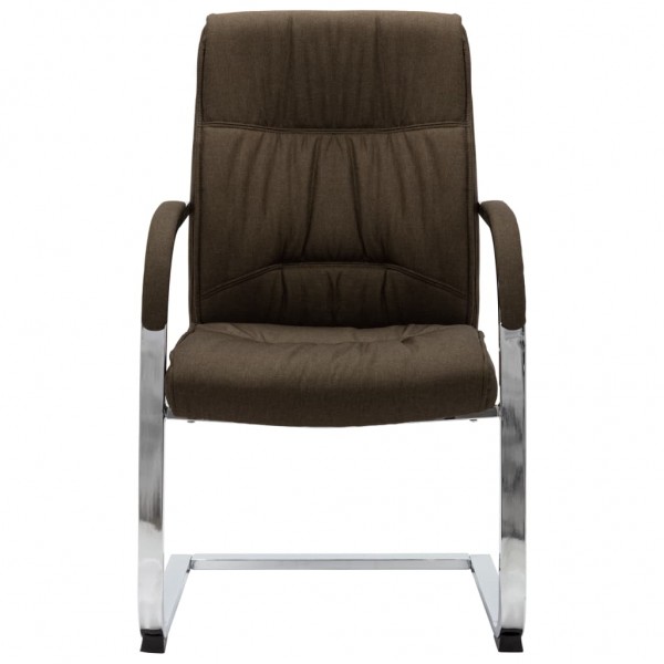 Silla de oficina voladiza de tela marrón M 2