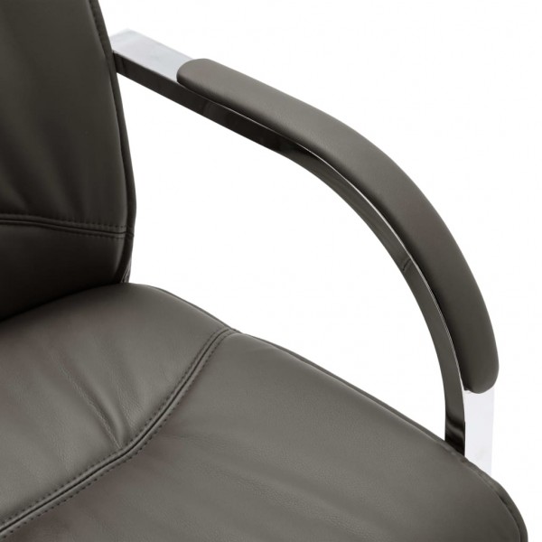Silla de oficina voladiza de cuero sintético gris M 5