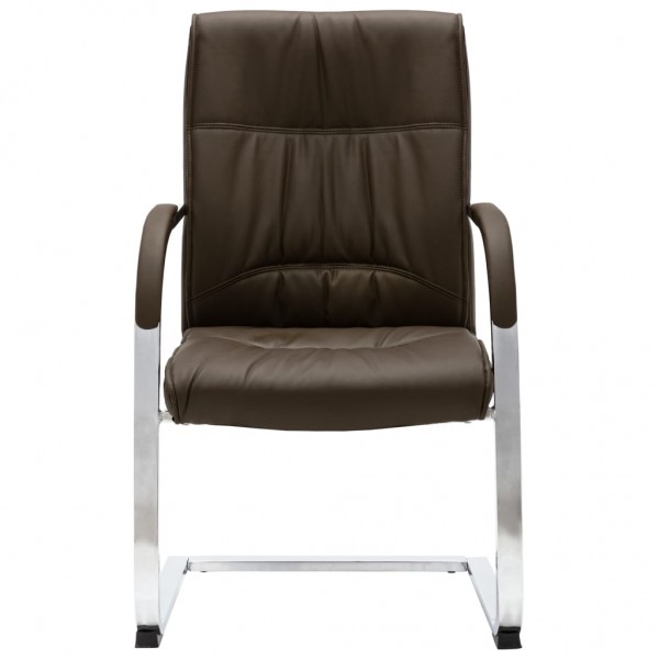 Silla de oficina voladiza de cuero sintético marrón M 2