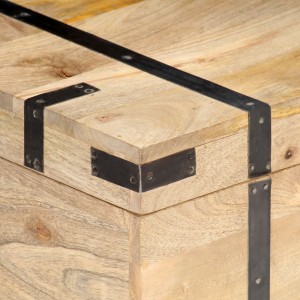 Baúl madera maciza de mango 90x40x40 cm H