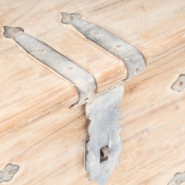 Baúl de madera maciza de acacia 40x40x40 cm M 2