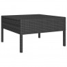 2 pcs conjunto lounge de jardim c/ almofadões vime PE preto 4