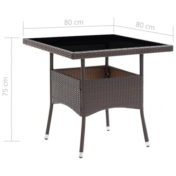Mesa de comedor de jardín ratán sintético marrón M 5